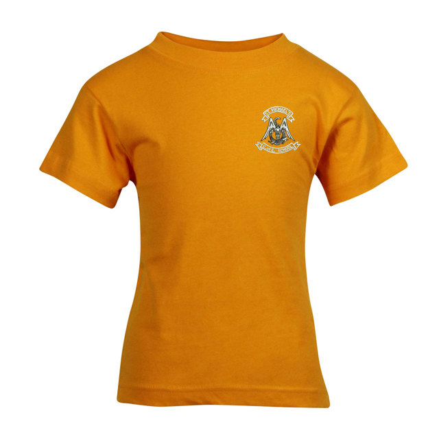 St Michaels C of E Primary School PE Cotton T-Shirt - Helford House (Gold)