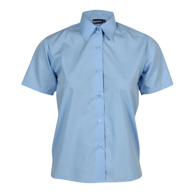 Sky Short Sleeve School Blouse - Twin Pack