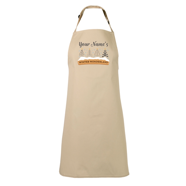 Personalised Winter Wonderland Christmas Apron - Adult