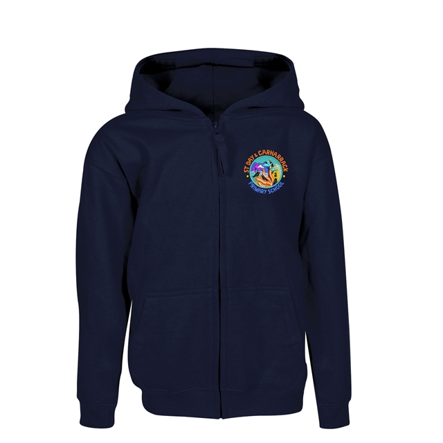 St Day & Carharrack Community School Zipped Hoodie with Printed logo