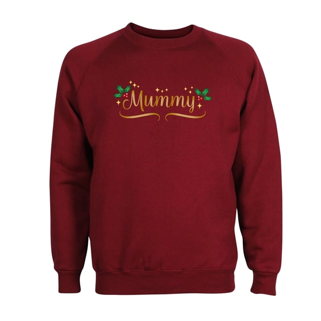Personalised Metallic Name & Holly Christmas Sweatshirt - Adult