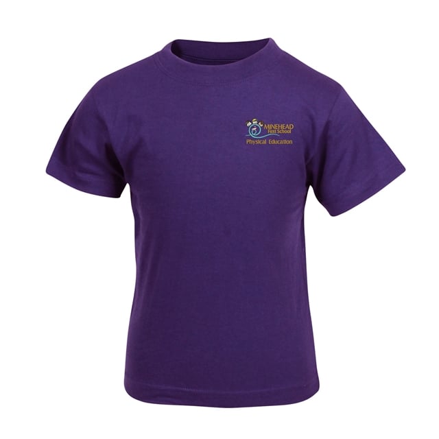 Minehead First School Purple PE T-Shirt 