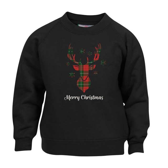 Tartan Reindeer Christmas Sweatshirt - Child