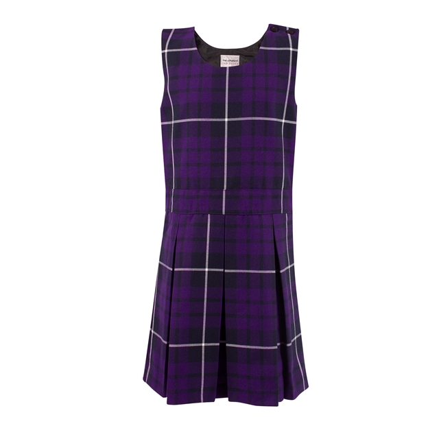 purple tartan pinafore dress Riseley C of E Primary School Tartan Pinafore Dress
