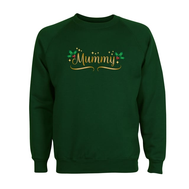 Personalised Metallic Name & Holly Christmas Sweatshirt - Adult