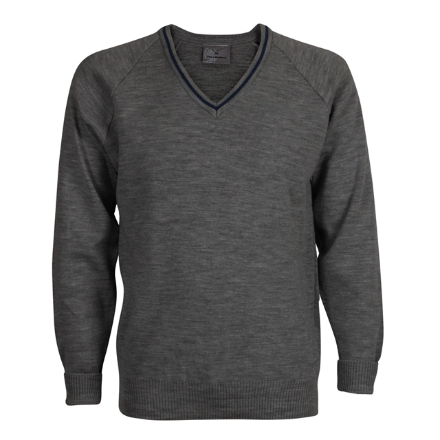 Stour Valley V Neck Jumper with Stripe