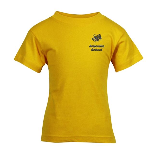 Belleville Primary School Cotton PE T-Shirt - Webb's House (Yellow)