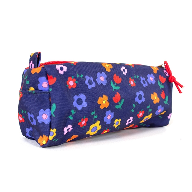 Eco-friendly ditsy design kids school pencil case made from recycled polyester fabric