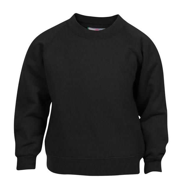 Black Crew Neck School Sweatshirt