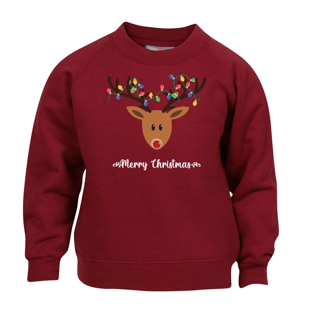 Reindeer Fairy Lights Christmas Sweatshirt - Child