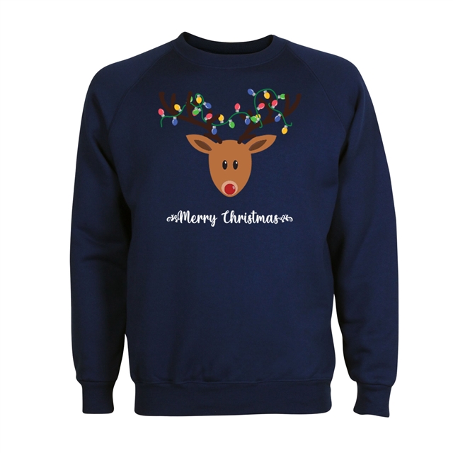 Reindeer Fairy Lights Christmas Sweatshirt - Adult