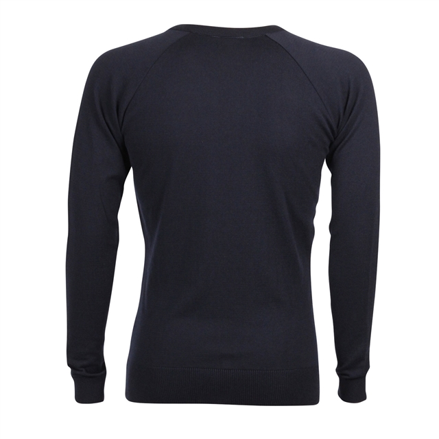 Dark Navy Fine Knit Cotton Blend School Jumper
