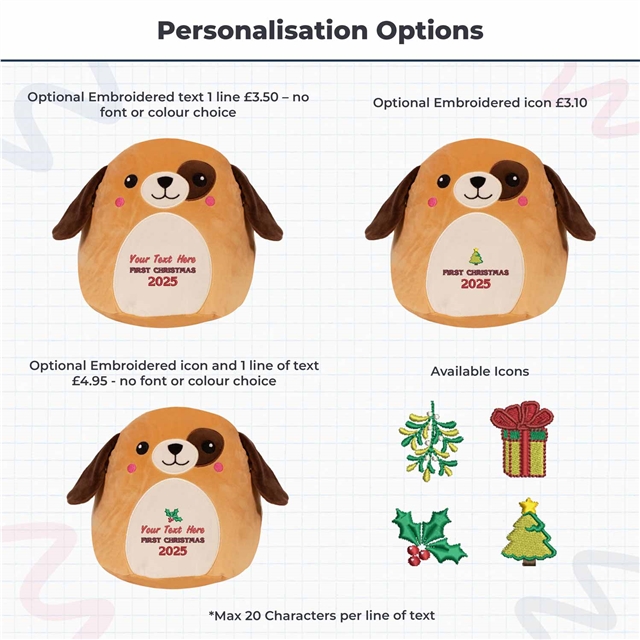 Personalisable First Christmas Dog Soft Toy