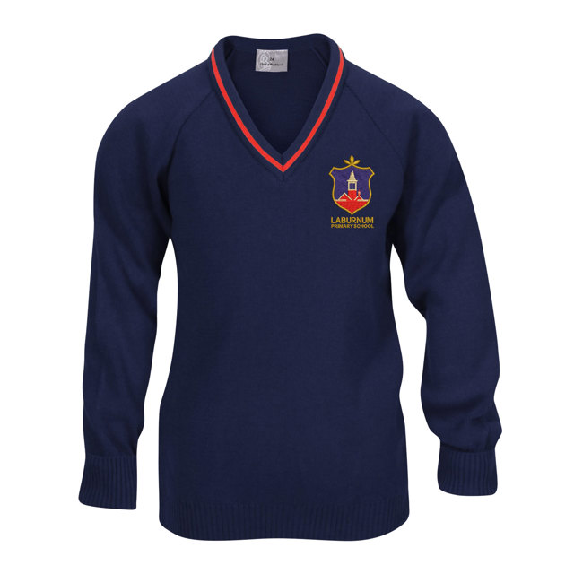 Laburnum Primary School V-Neck Jumper with Stripe