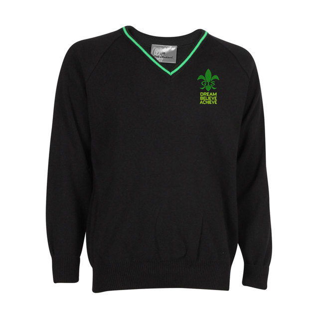 GTS Academy Knitted V-Neck Jumper with Stripe