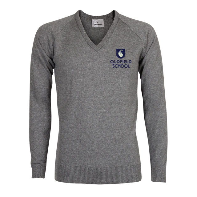Oldfield School Fine Knit V-Neck Jumper