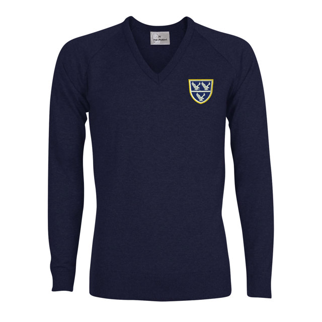 Fitzharrys School Fine Knit V-Neck Jumper