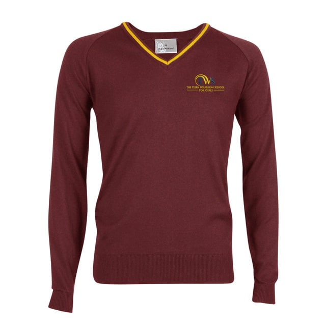 Ellen Wilkinson School Fine Knit Jumper with Stripe