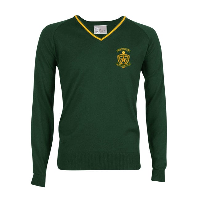 St Illtyds High School Fine Knit Jumper with Stripe