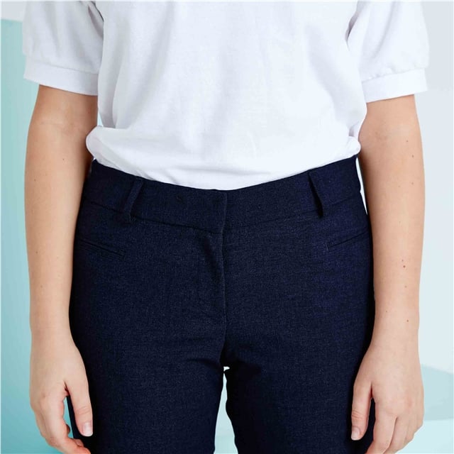Navy Girls Straight Leg School Trousers
