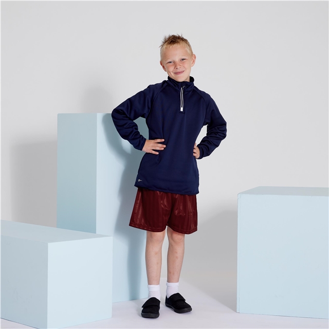 Maroon Shadow Stripe PE Shorts