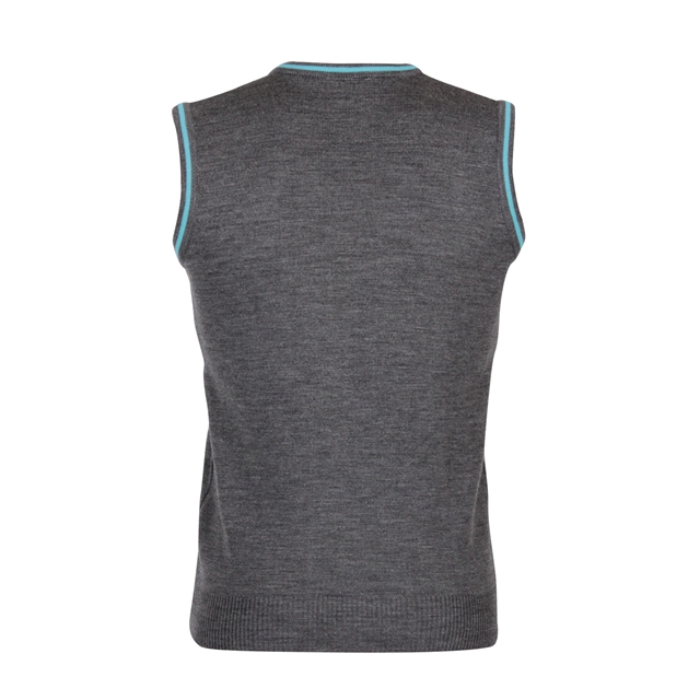 Sleeveless V-Neck Jumper with Stripe