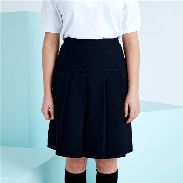 Navy Senior Pleated School Skirt