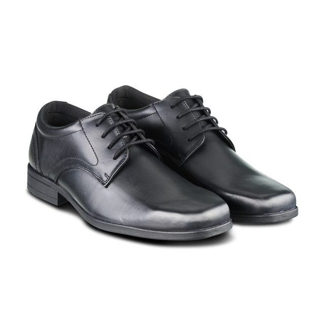 Senior Boys Black Lace Up Leather School Shoes