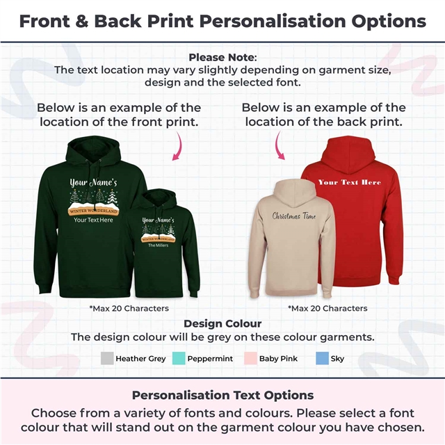 Personalised Winter Wonderland Christmas Hoodie - Adult