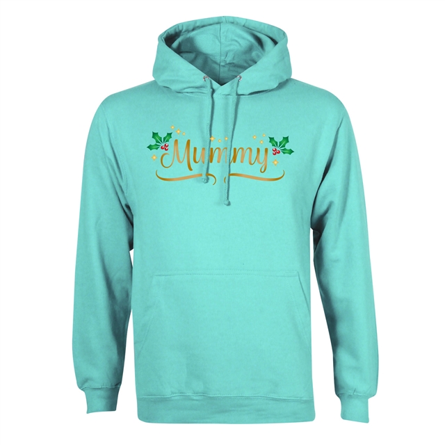 Personalised Metallic Name & Holly Christmas Hoodie - Adult