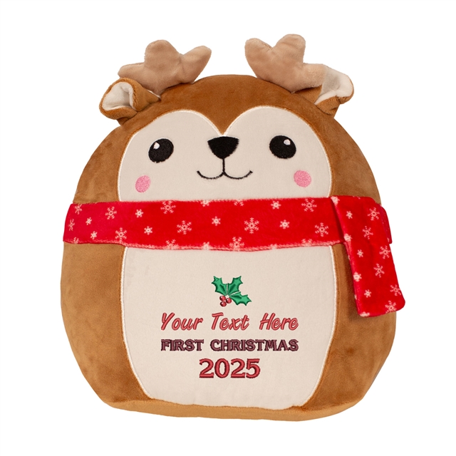 Personalisable First Christmas Reindeer Soft Toy