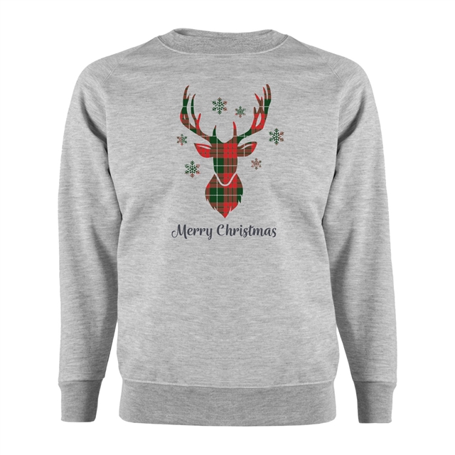 Tartan Reindeer Christmas Sweatshirt - Adult