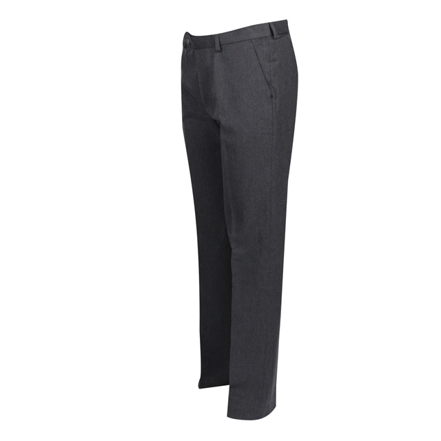 Grey Boys Flat Front Trousers