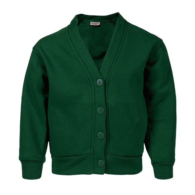 Bottle Green Cotton Rich School Cardigan