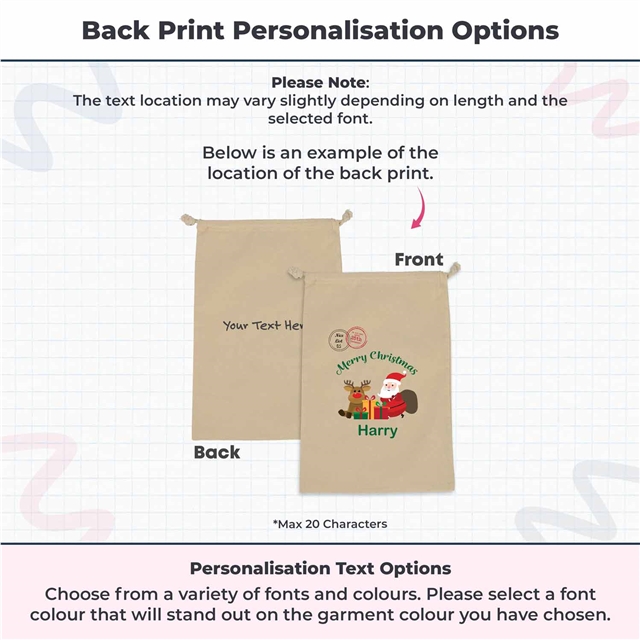 Personalised Merry Christmas Santa Stocking Gift Sack - Small