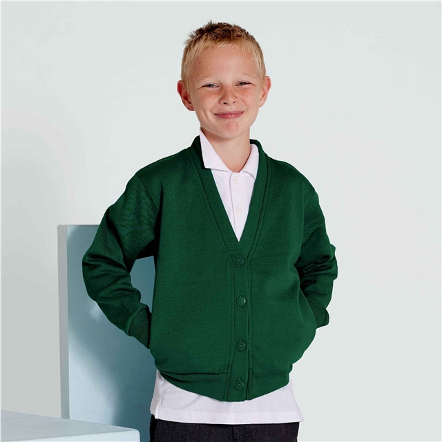 Bottle Green School Sweatshirt Cardigan