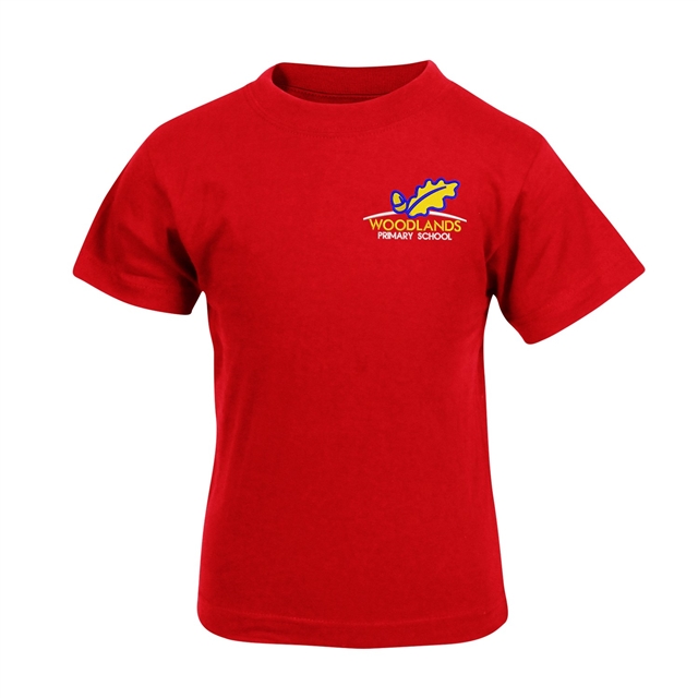 Woodlands Primary School PE Cotton T-Shirt - Red