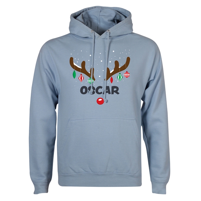 Reindeer Antlers Personalised Christmas Hoodie - Adult