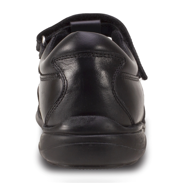 Junior Girls Black T-Bar Leather Shoes