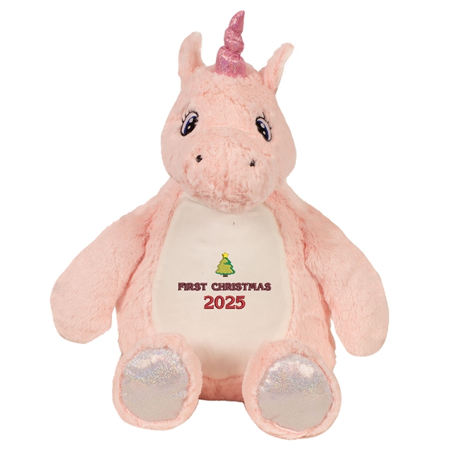 Personalisable First Christmas Unicorn Soft Toy
