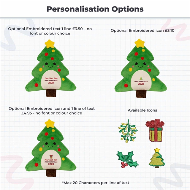 Personalisable First Christmas Tree Soft Toy