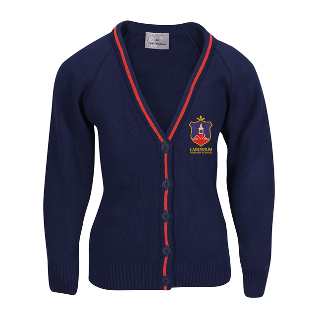Laburnum Primary School Knitted Cardigan with Stripe