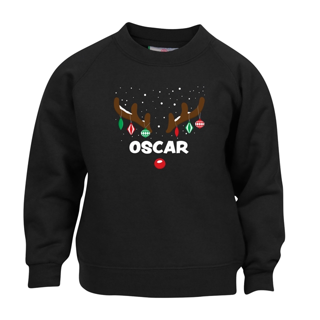 Reindeer Antlers Personalised Christmas Sweatshirt - Child