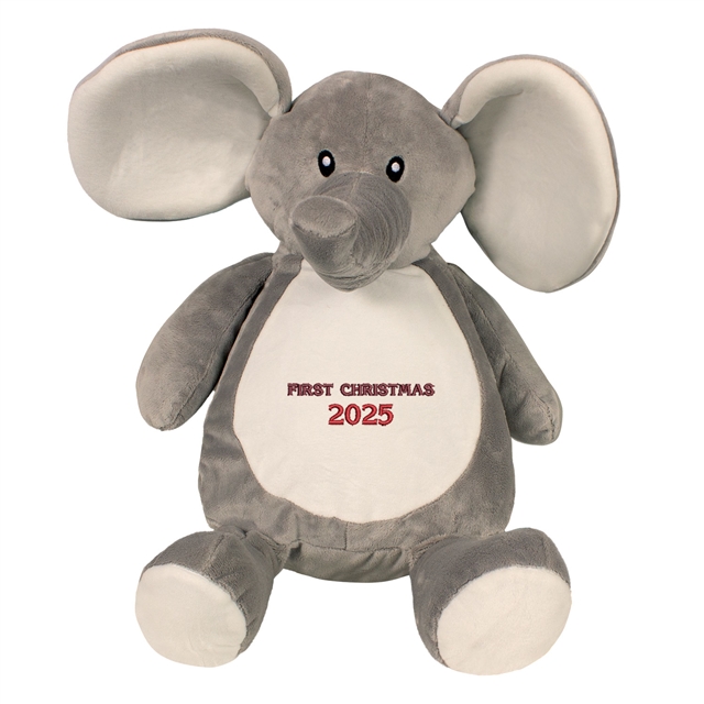 Personalisable First Christmas Elephant Soft Toy