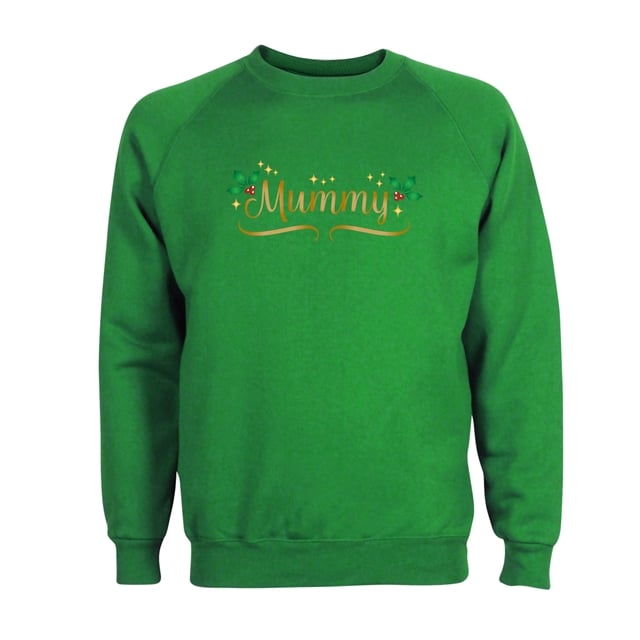 Personalised Metallic Name & Holly Christmas Sweatshirt - Adult