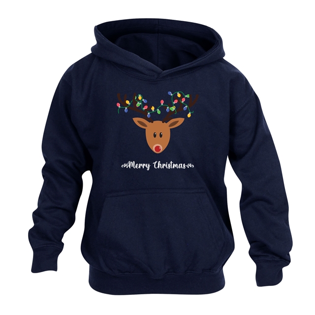 Reindeer Fairy Lights Christmas Hoodie - Child