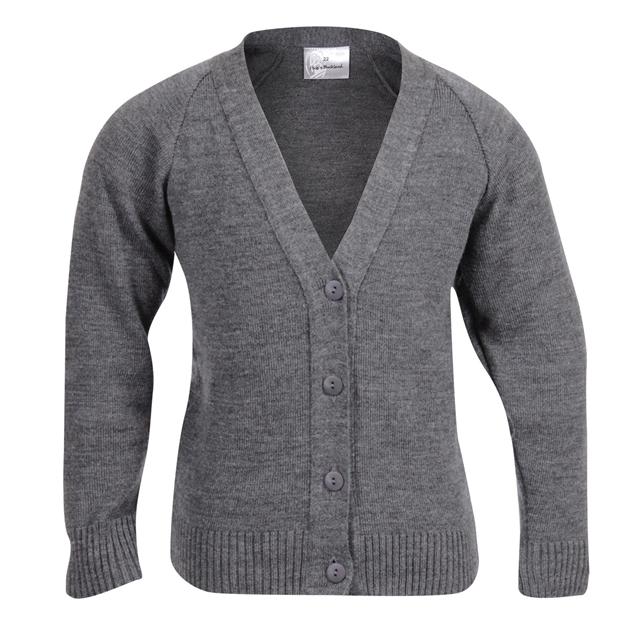 Grey Knitted School Cardigan