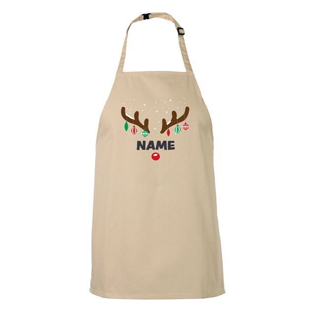 Reindeer Antlers Personalised Christmas Apron - Child