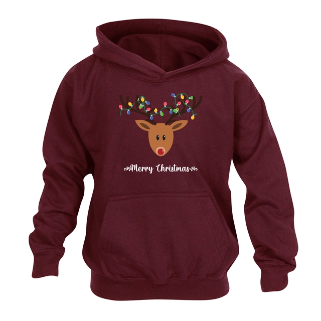 Reindeer Fairy Lights Christmas Hoodie - Child