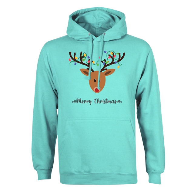 Reindeer Fairy Lights Christmas Hoodie - Adult